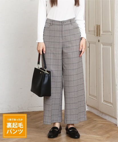 OLLAD11099 eur3 【大きいサイズ】ロイヤルヒート裏起毛ワイドパンツ