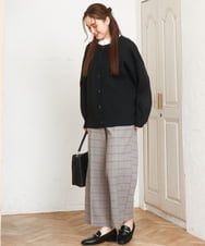 OLLAD11099 eur3(エウルキューブ) 【大きいサイズ】ロイヤルヒート裏起毛ワイドパンツ ライトグレー(91)