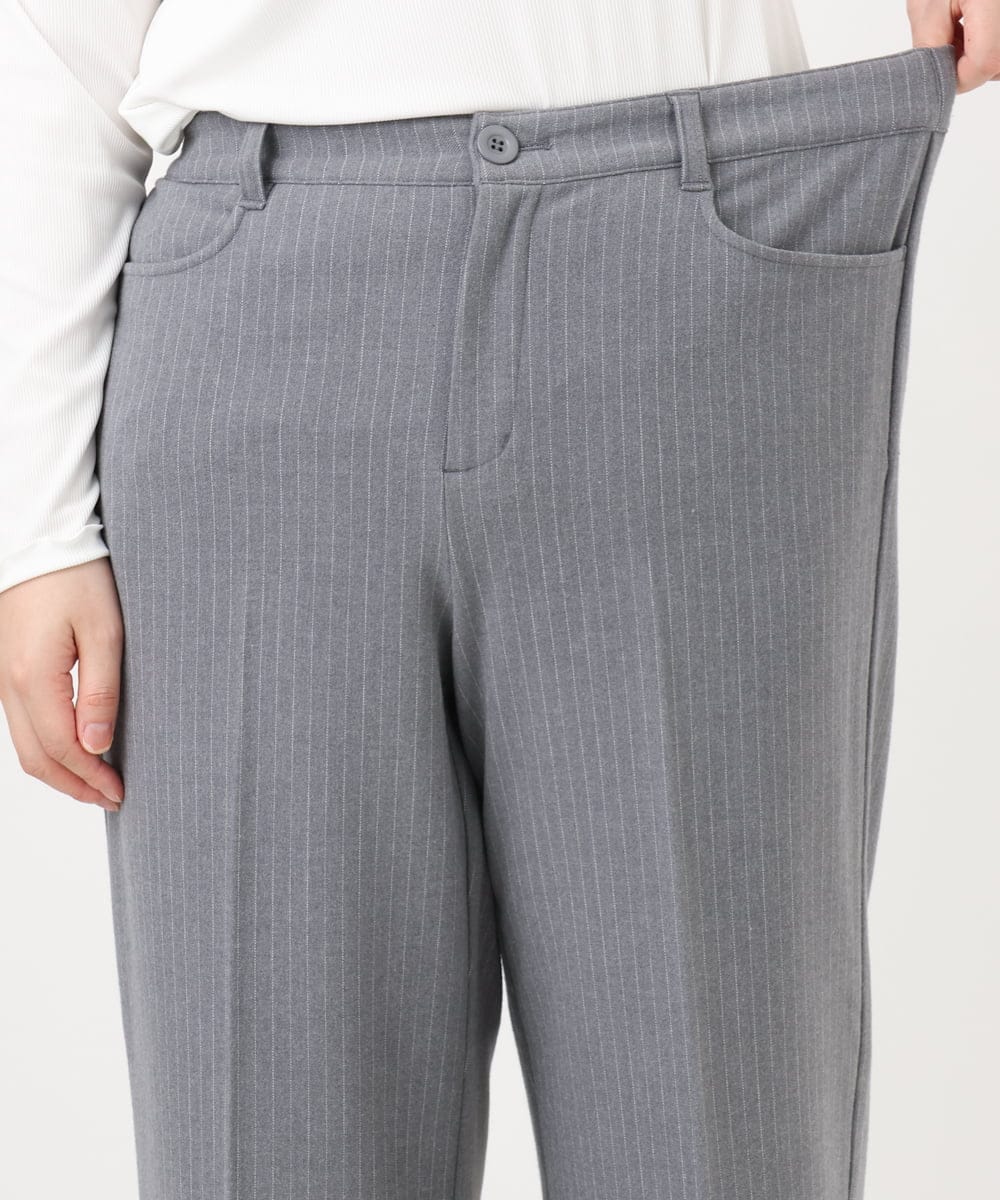 OLLAD11099 eur3(エウルキューブ) 【大きいサイズ】ロイヤルヒート裏起毛ワイドパンツ ダークグレー(93)