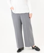 OLLAD11099 eur3(エウルキューブ) 【大きいサイズ】ロイヤルヒート裏起毛ワイドパンツ ダークグレー(93)