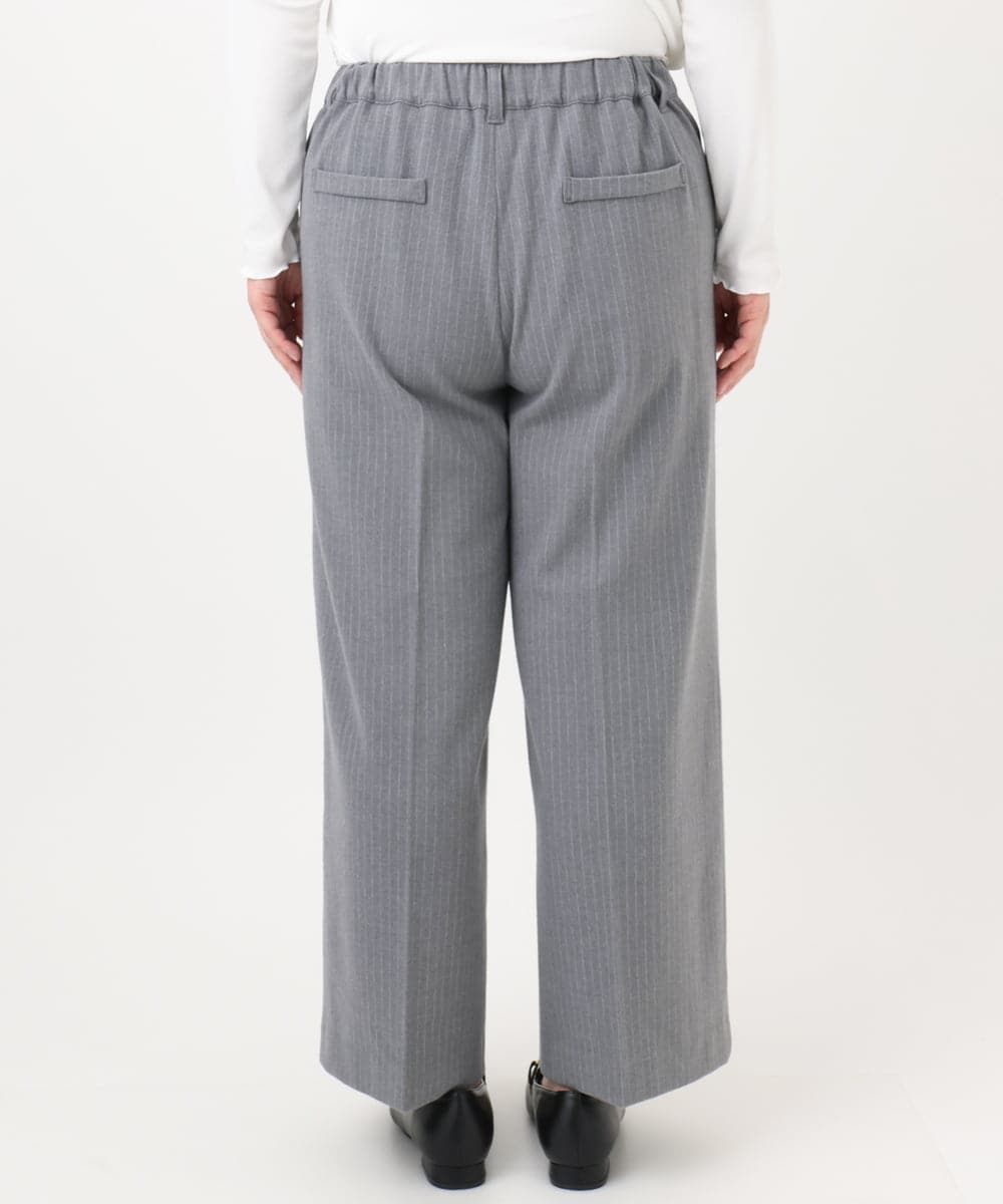 OLLAD11099 eur3(エウルキューブ) 【大きいサイズ】ロイヤルヒート裏起毛ワイドパンツ ダークグレー(93)