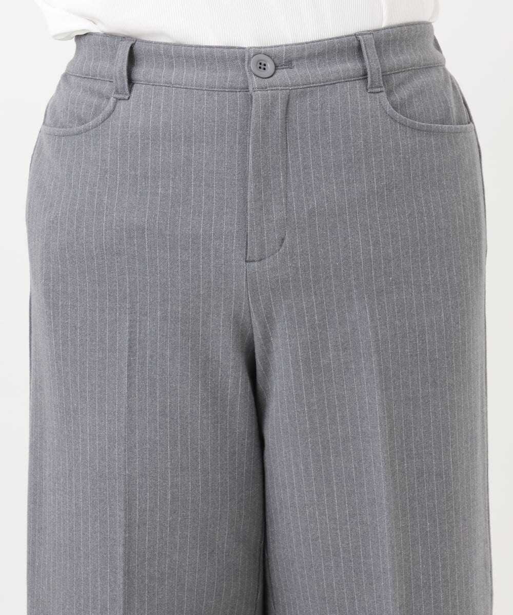 OLLAD11099 eur3(エウルキューブ) 【大きいサイズ】ロイヤルヒート裏起毛ワイドパンツ ダークグレー(93)