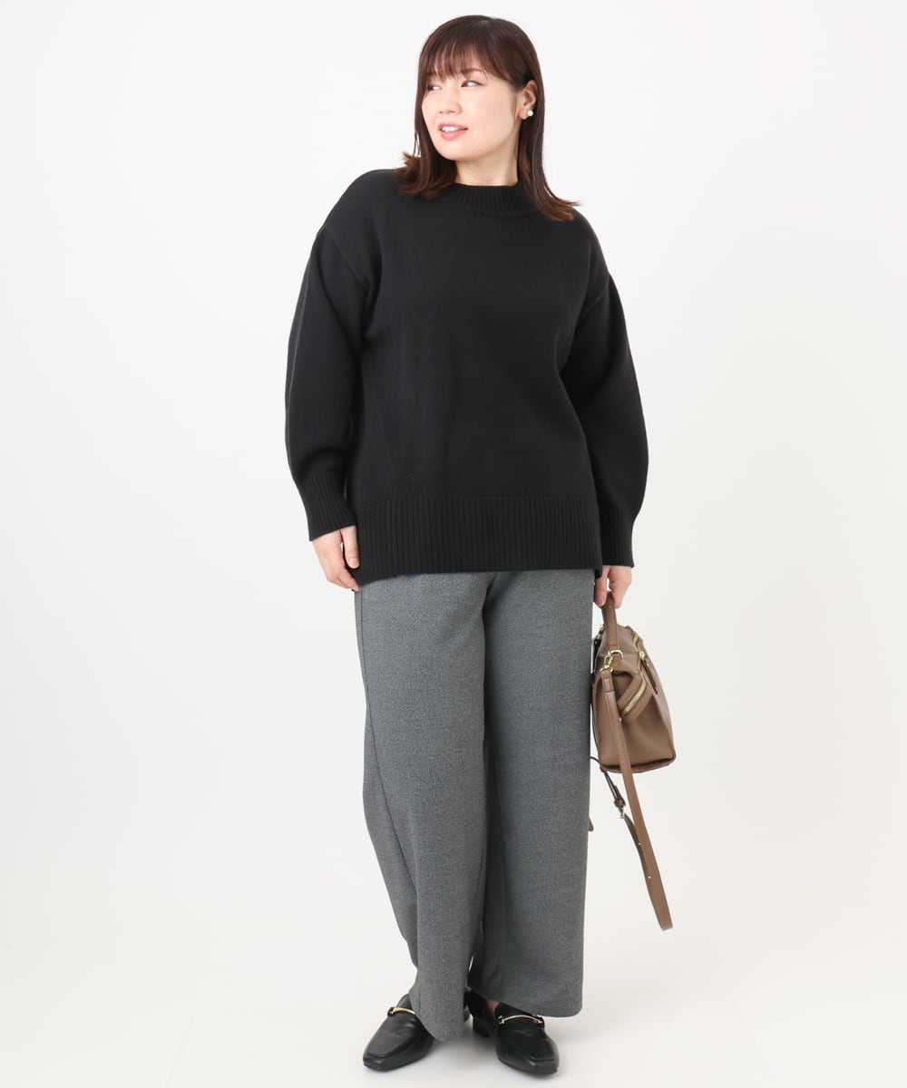 OLLAD12099 eur3(エウルキューブ) 【大きいサイズ】イージーワイドパンツ グレー(92)