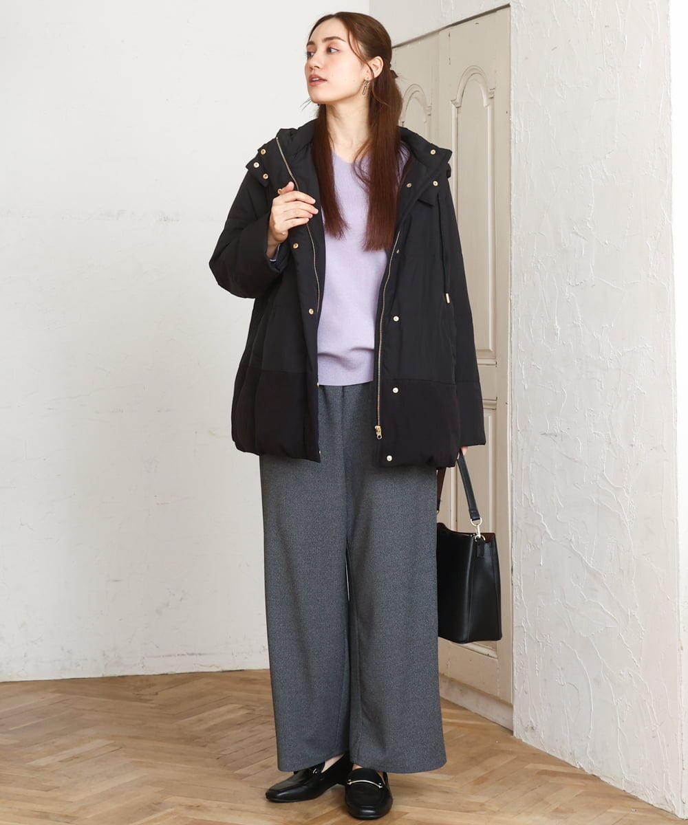 OLLAD12099 eur3(エウルキューブ) 【大きいサイズ】イージーワイドパンツ グレー(92)