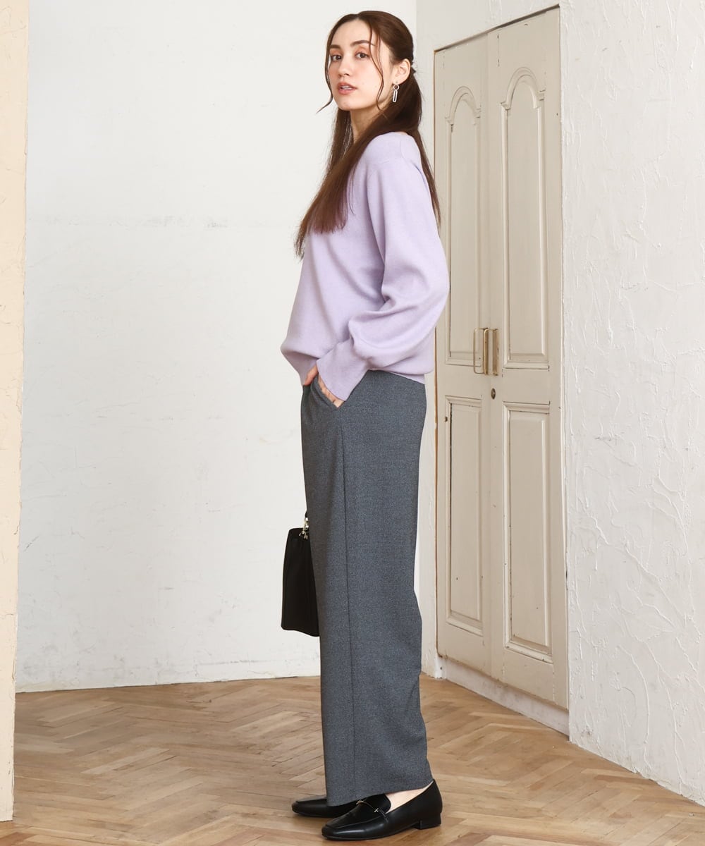 OLLAD12099 eur3(エウルキューブ) 【大きいサイズ】イージーワイドパンツ グレー(92)