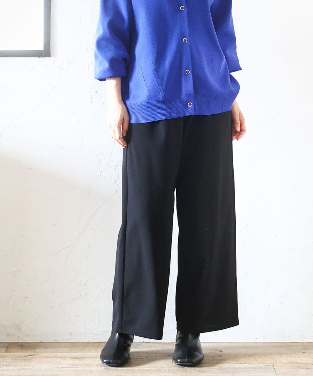 OLLAD12099 eur3(エウルキューブ) 【大きいサイズ】イージーワイドパンツ ブラック(94)