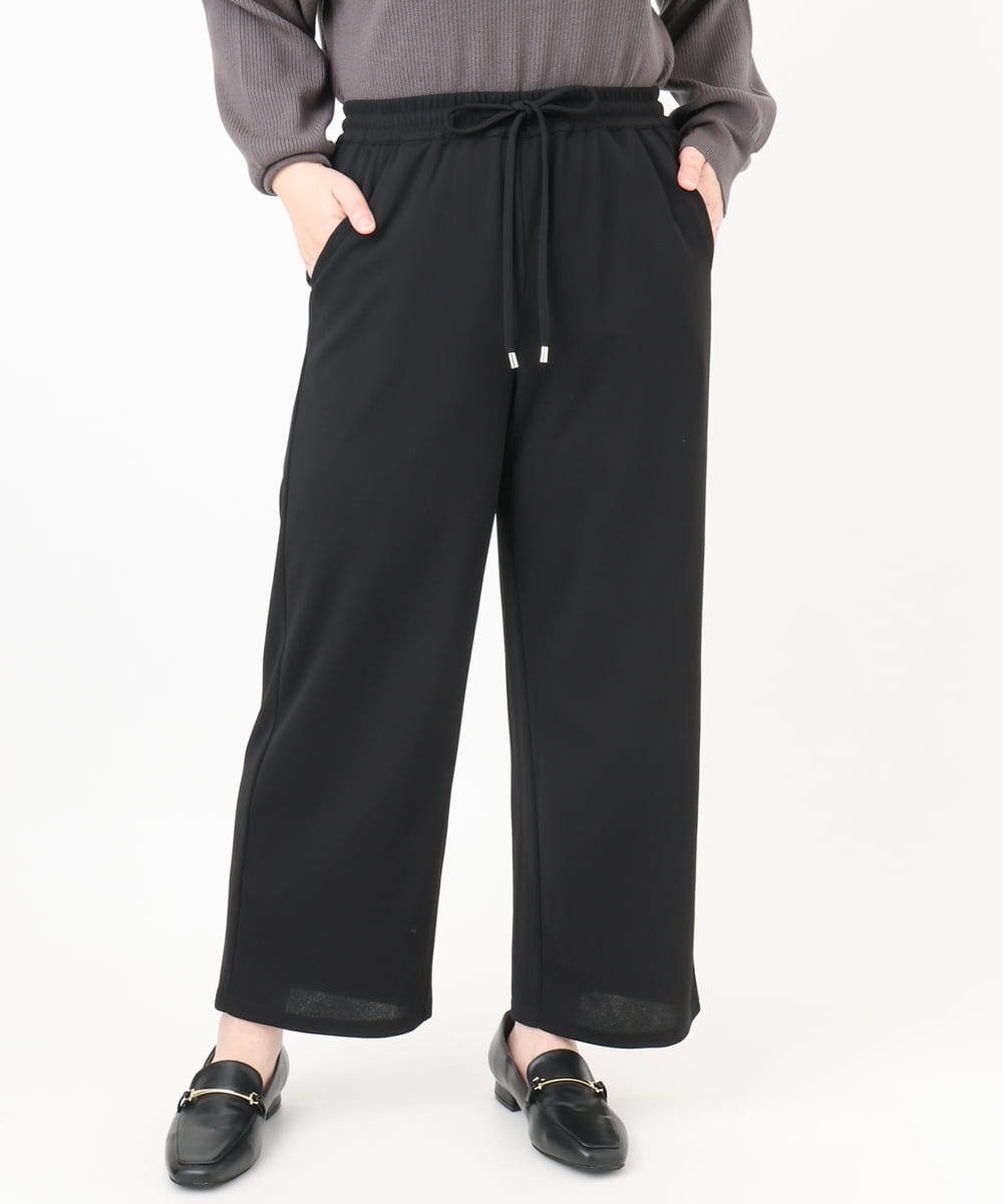 OLLAD12099 eur3(エウルキューブ) 【大きいサイズ】イージーワイドパンツ ブラック(94)