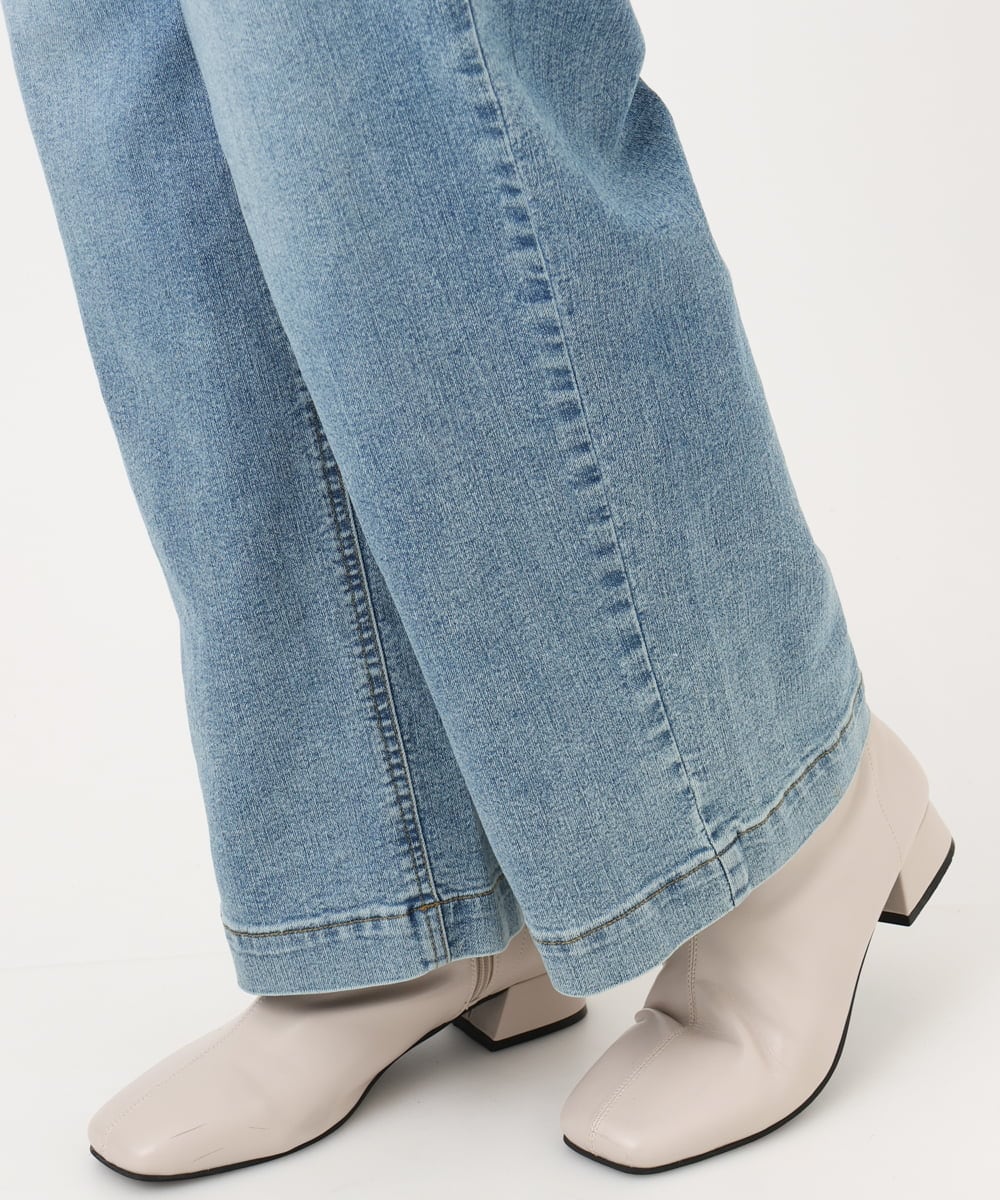 OLLAD24109 eur3(エウルキューブ) 【大きいサイズ】ストレートデニムパンツ ブルー(55)