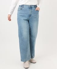 OLLAD24109 eur3(エウルキューブ) 【大きいサイズ】ストレートデニムパンツ ブルー(55)