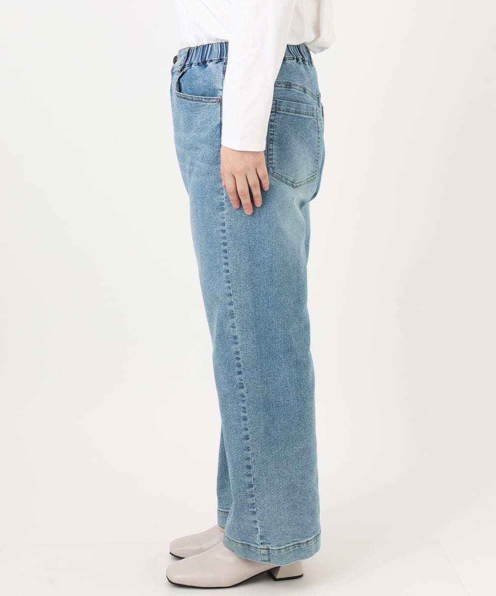 OLLAD24109 eur3(エウルキューブ) 【大きいサイズ】ストレートデニムパンツ ブルー(55)