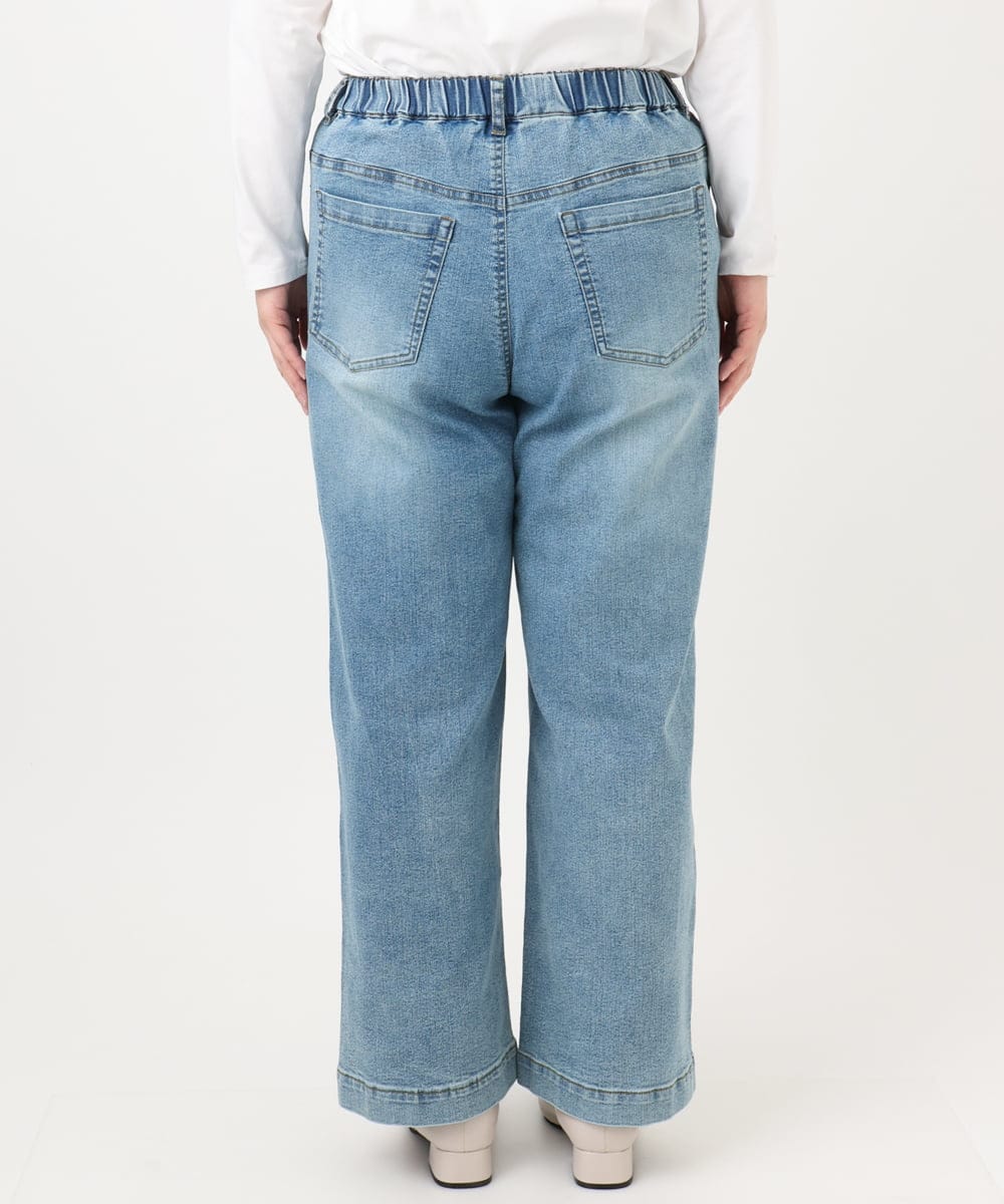 OLLAD24109 eur3(エウルキューブ) 【大きいサイズ】ストレートデニムパンツ ブルー(55)