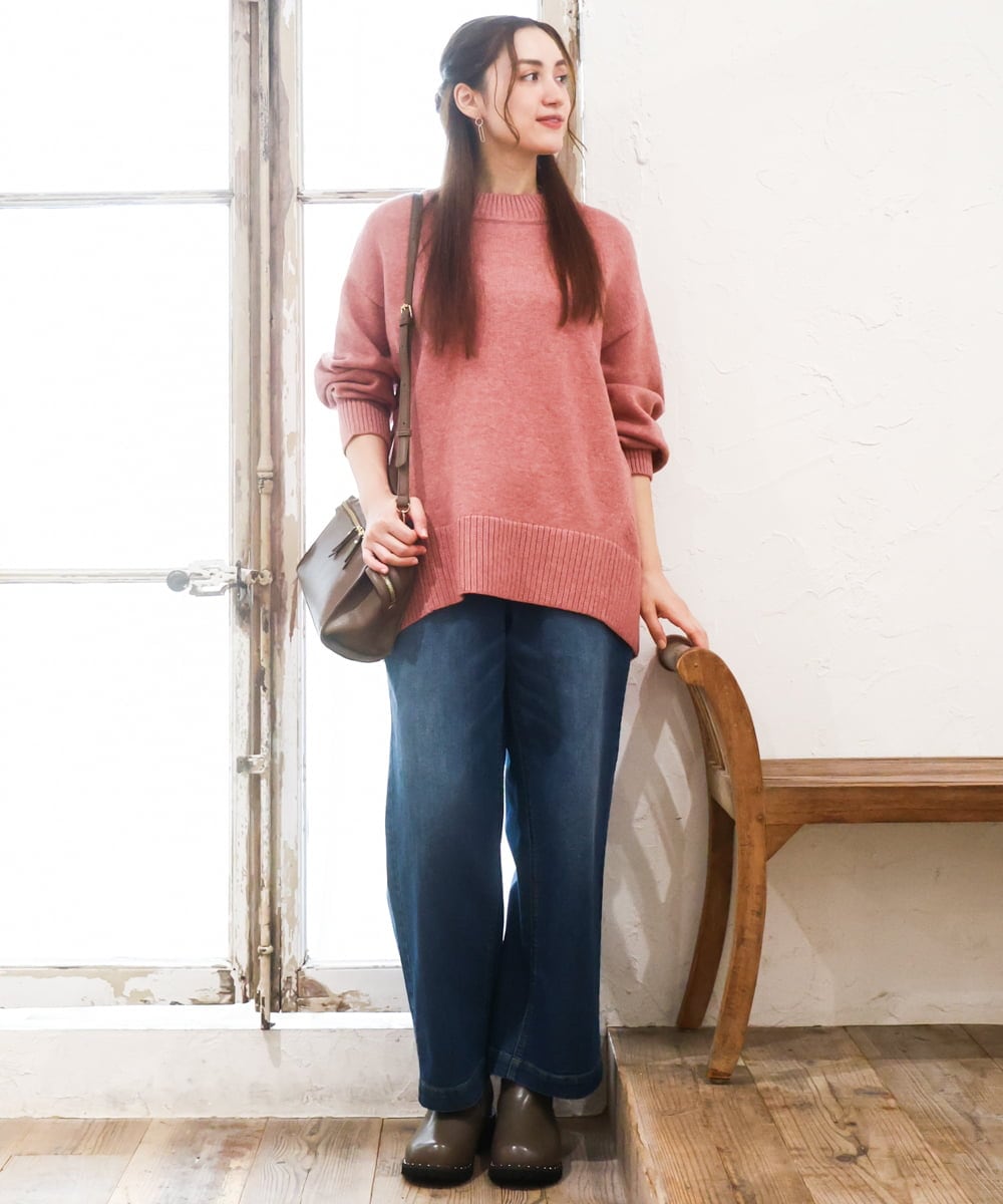 OLLAD24109 eur3(エウルキューブ) 【大きいサイズ】ストレートデニムパンツ ネイビー(57)