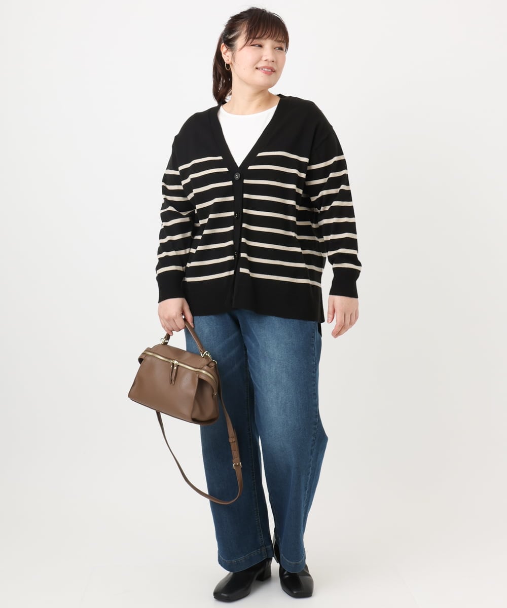 OLLAD24109 eur3(エウルキューブ) 【大きいサイズ】ストレートデニムパンツ ネイビー(57)