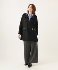 OLLAG18099 eur3(エウルキューブ) 【WEB先行販売】【大きいサイズ/洗える/裏起毛】センタープレスワイドパンツ ダークグレー