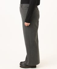 OLLAG18099 eur3(エウルキューブ) 【WEB先行販売】【大きいサイズ/洗える/裏起毛】センタープレスワイドパンツ ダークグレー
