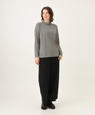 OLLAG18099 eur3(エウルキューブ) 【WEB先行販売】【大きいサイズ/洗える/裏起毛】センタープレスワイドパンツ ブラック