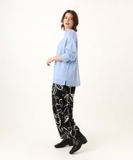 OLLAG23099 eur3(エウルキューブ) 【WEB先行販売】【大きいサイズ】フラワープリントパンツ ブラック