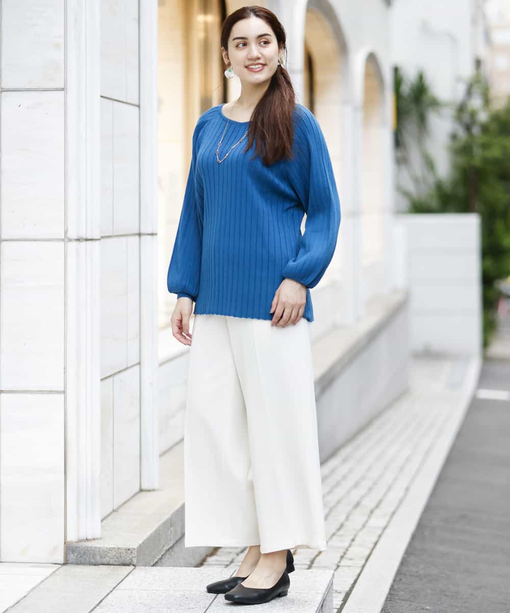 OLLAP02090 eur3(エウルキューブ) 【大きいサイズ】裏起毛センタープレスストレートパンツ ホワイト(90)