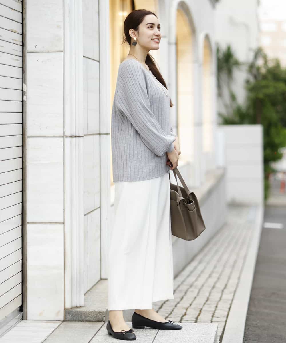 OLLAP02090 eur3(エウルキューブ) 【大きいサイズ】裏起毛センタープレスストレートパンツ ホワイト(90)