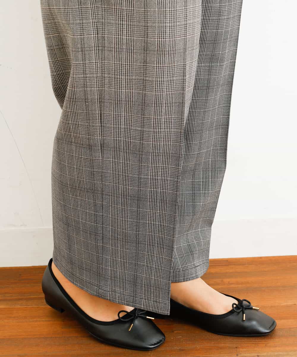 OLLAP02090 eur3(エウルキューブ) 【大きいサイズ】裏起毛センタープレスストレートパンツ ダークグレー(93)