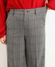 OLLAP02090 eur3(エウルキューブ) 【大きいサイズ】裏起毛センタープレスストレートパンツ ダークグレー(93)
