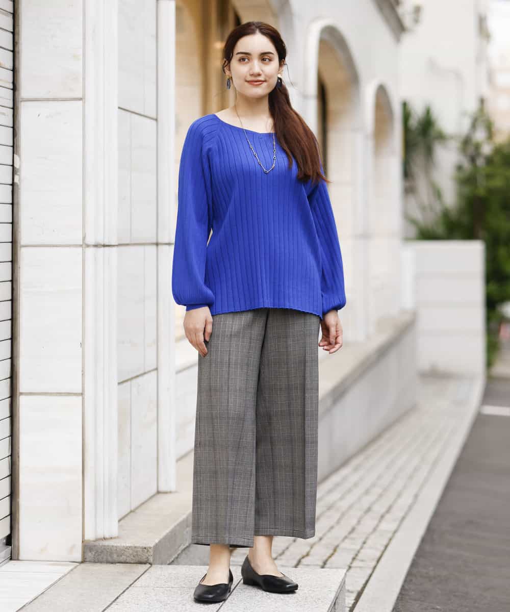 OLLAP02090 eur3(エウルキューブ) 【大きいサイズ】裏起毛センタープレスストレートパンツ ダークグレー(93)