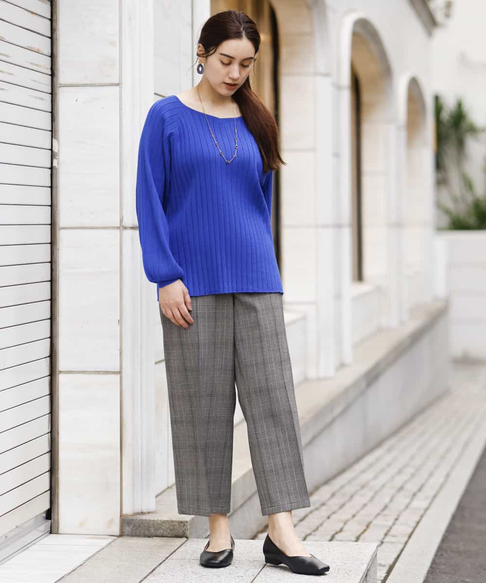 OLLAP02090 eur3(エウルキューブ) 【大きいサイズ】裏起毛センタープレスストレートパンツ ダークグレー(93)