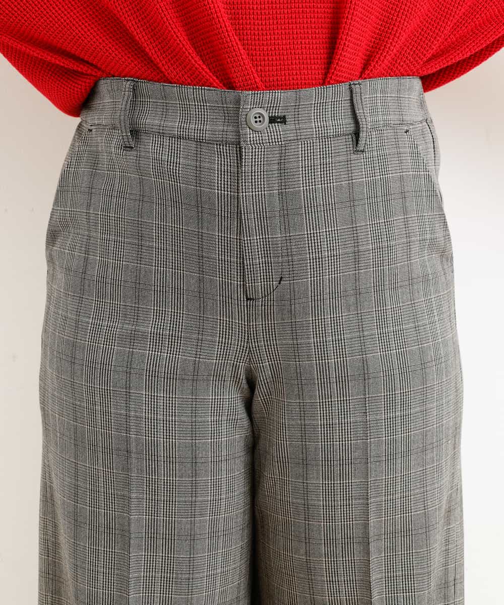 OLLAP02090 eur3(エウルキューブ) 【大きいサイズ】裏起毛センタープレスストレートパンツ ダークグレー(93)