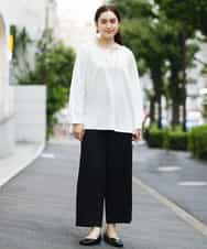 OLLAP02090 eur3(エウルキューブ) 【大きいサイズ】裏起毛センタープレスストレートパンツ ブラック(94)