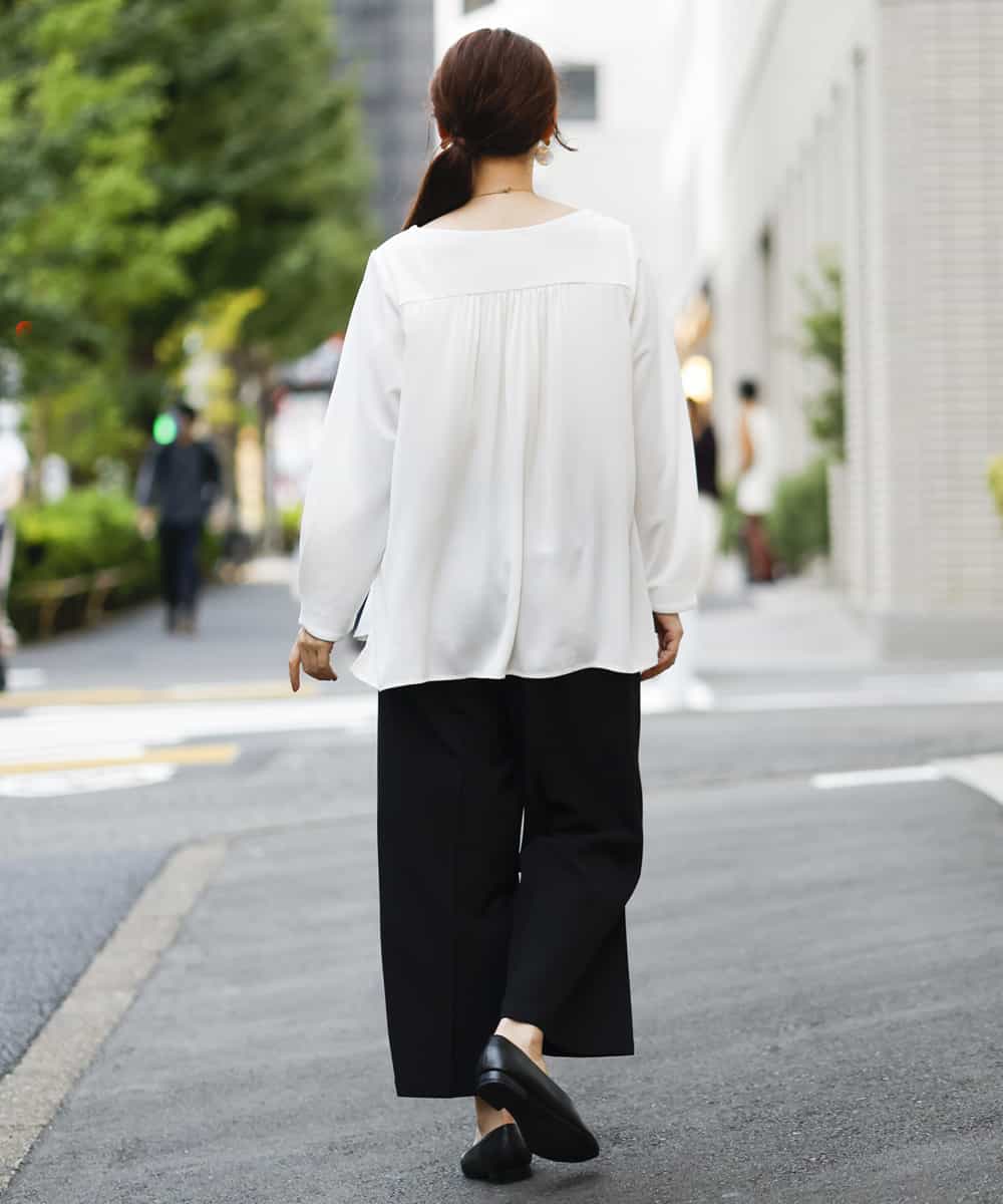 OLLAP02090 eur3(エウルキューブ) 【大きいサイズ】裏起毛センタープレスストレートパンツ ブラック(94)