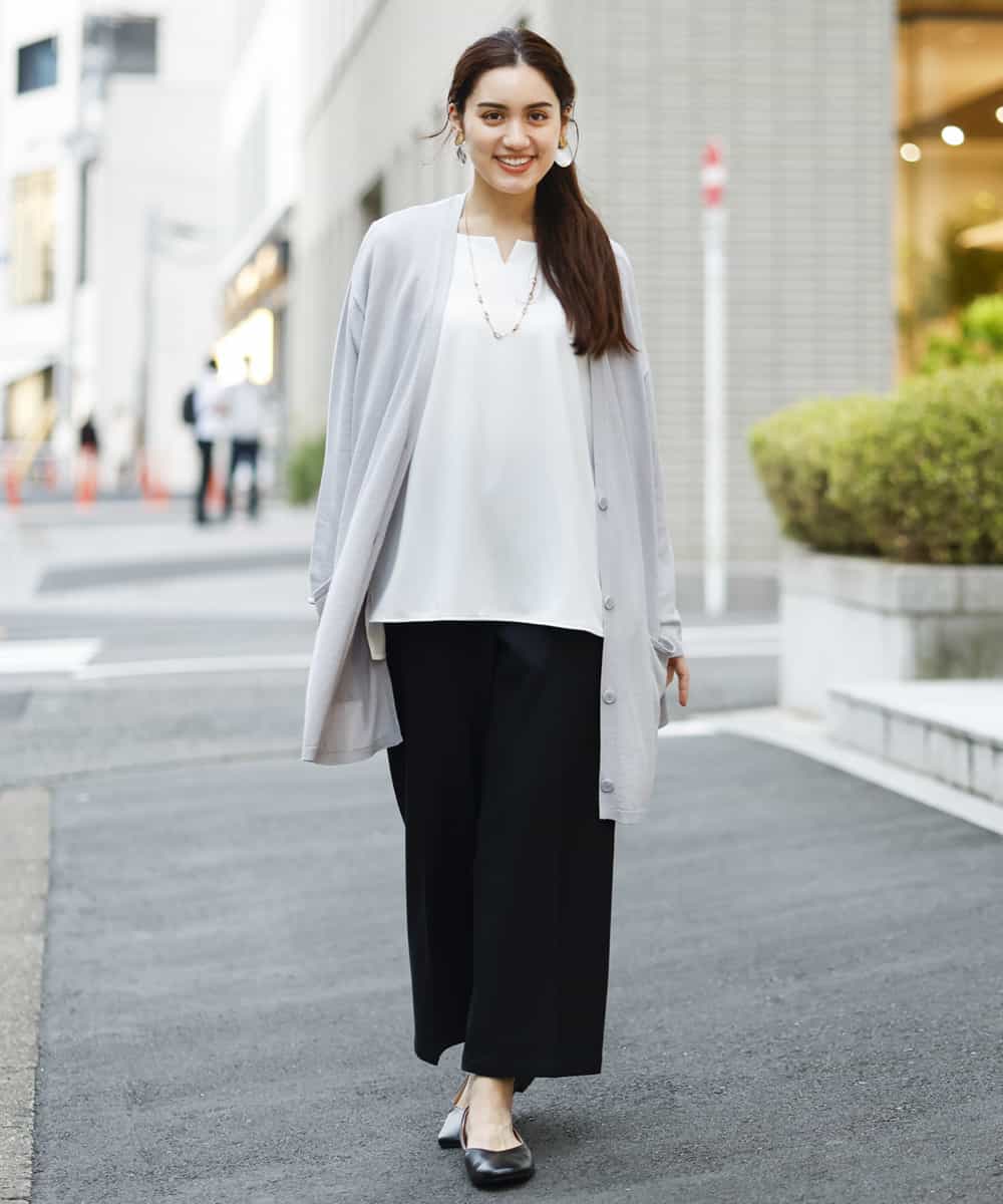 OLLAP02090 eur3(エウルキューブ) 【大きいサイズ】裏起毛センタープレスストレートパンツ ブラック(94)