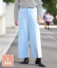 OLLAS03090 eur3(エウルキューブ) 【大きいサイズ】ロイヤルヒートワイドパンツ ライトブルー(50)
