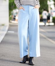 OLLAS03090 eur3(エウルキューブ) 【大きいサイズ】ロイヤルヒートワイドパンツ ライトブルー(50)