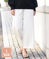 OLLAS03090 eur3(エウルキューブ) 【大きいサイズ】ロイヤルヒートワイドパンツ ホワイト(90)
