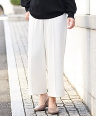 OLLAS03090 eur3(エウルキューブ) 【大きいサイズ】ロイヤルヒートワイドパンツ ホワイト(90)