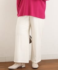 OLLAS03090 eur3(エウルキューブ) 【大きいサイズ】ロイヤルヒートワイドパンツ ホワイト(90)
