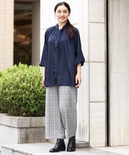 OLLAS03090 eur3(エウルキューブ) 【大きいサイズ】ロイヤルヒートワイドパンツ グレー(92)