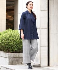 OLLAS03090 eur3(エウルキューブ) 【大きいサイズ】ロイヤルヒートワイドパンツ グレー(92)