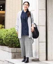 OLLAS03090 eur3(エウルキューブ) 【大きいサイズ】ロイヤルヒートワイドパンツ グレー(92)