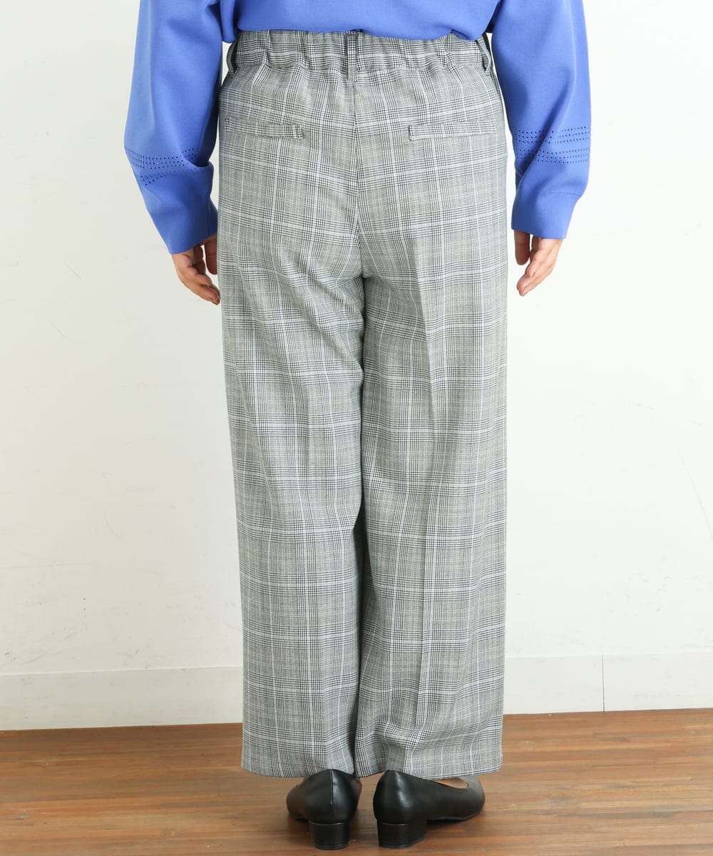 OLLAS03090 eur3(エウルキューブ) 【大きいサイズ】ロイヤルヒートワイドパンツ グレー(92)