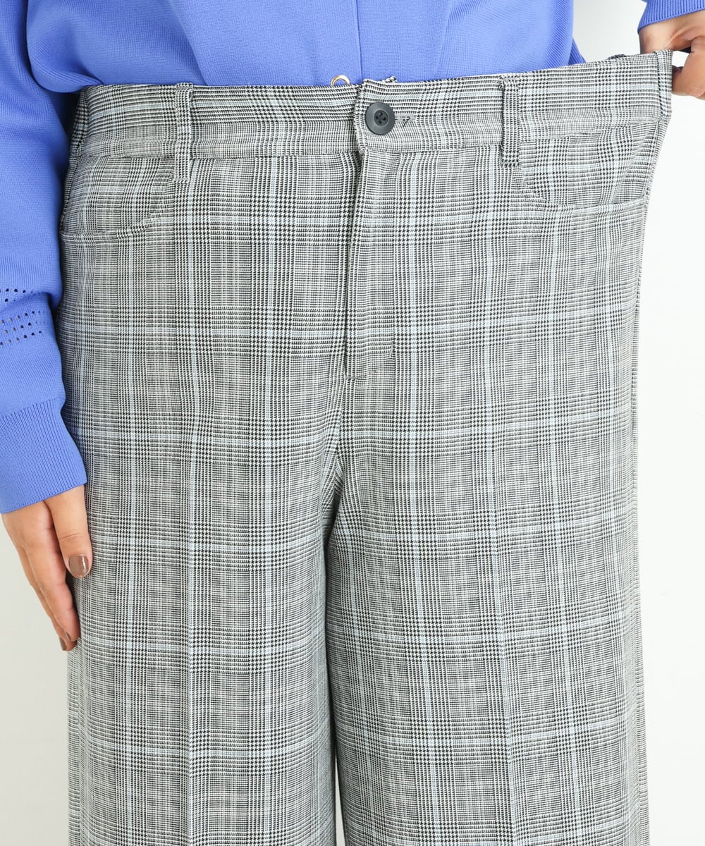 OLLAS03090 eur3(エウルキューブ) 【大きいサイズ】ロイヤルヒートワイドパンツ グレー(92)