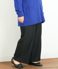OLLAS03090 eur3(エウルキューブ) 【大きいサイズ】ロイヤルヒートワイドパンツ ブラック(94)