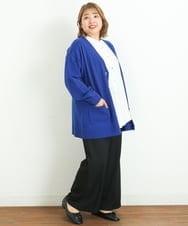 OLLAS03090 eur3(エウルキューブ) 【大きいサイズ】ロイヤルヒートワイドパンツ ブラック(94)