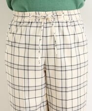 OLLAS24080 eur3(エウルキューブ) 【大きいサイズ/a.v.v×eur3】チェック柄ワイドストレートパンツ アイボリー(80)