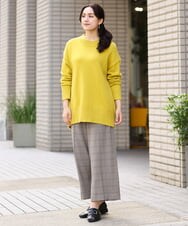 OLLAV06099 eur3(エウルキューブ) 【大きいサイズ】ロイヤルヒート裏起毛ワイドパンツ ベージュ(82)