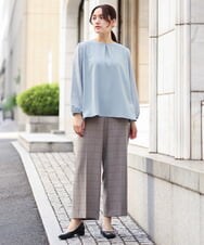 OLLAV06099 eur3(エウルキューブ) 【大きいサイズ】ロイヤルヒート裏起毛ワイドパンツ ベージュ(82)