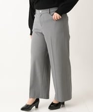 OLLAV06099 eur3(エウルキューブ) 【大きいサイズ】ロイヤルヒート裏起毛ワイドパンツ ダークグレー(93)