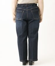 OLLAV19099 eur3(エウルキューブ) 【大きいサイズ】ストレッチワイドデニムパンツ ネイビー(57)