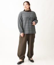 OLLAV28129 eur3(エウルキューブ) 【大きいサイズ】ストレッチカーゴパンツ カーキ(36)