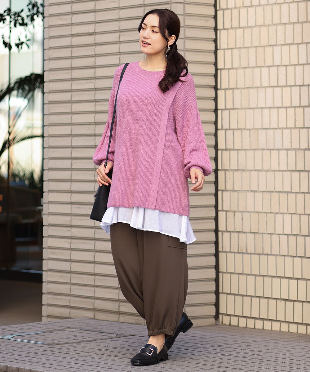 OLLAV28129 eur3(エウルキューブ) 【大きいサイズ】ストレッチカーゴパンツ カーキ(36)